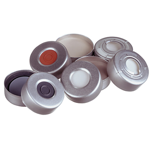 DWK Life Sciences WHEATON E-Z Seals 11mm Aluminum Caps| Red Color| Seal Liner: Ptfe/silicone/ptfe